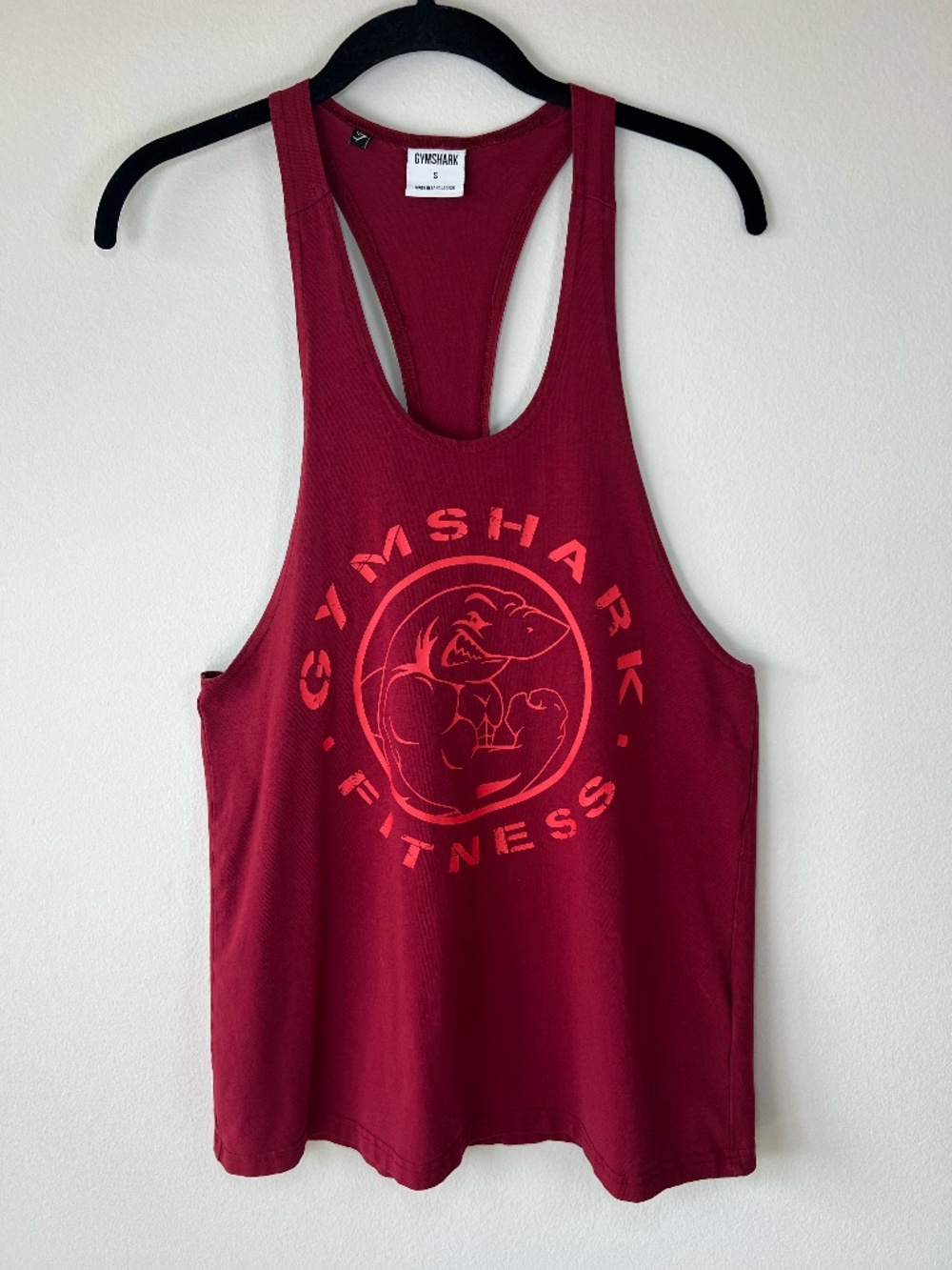 Gymshark Legacy Stringer Tank Top Red Stretch Fitness Lifting Workout Gym  Small